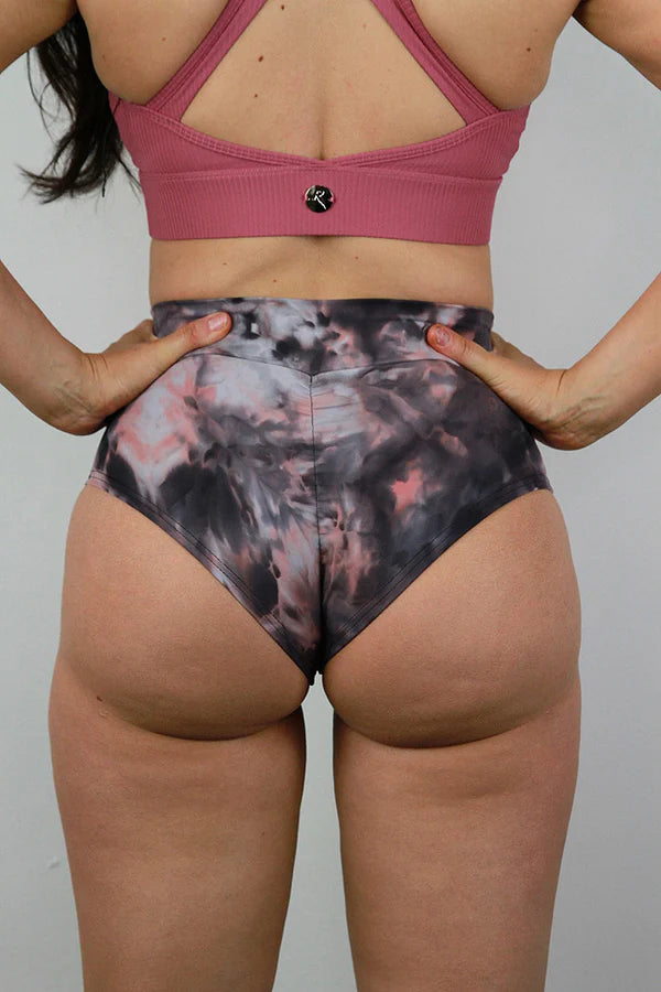 Rarr Design Mid Brazil Scrunchie Bum Short Roze Marmer